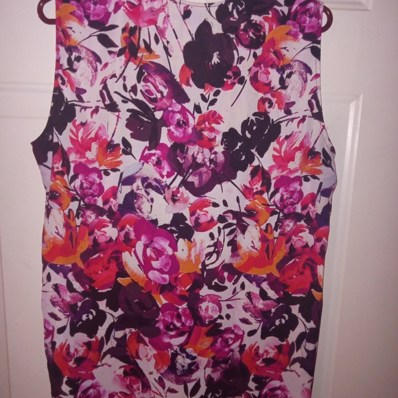 Rose & Olive Dressy Tank V Neck Roses/Floral Decor XL - Picture 2 of 4